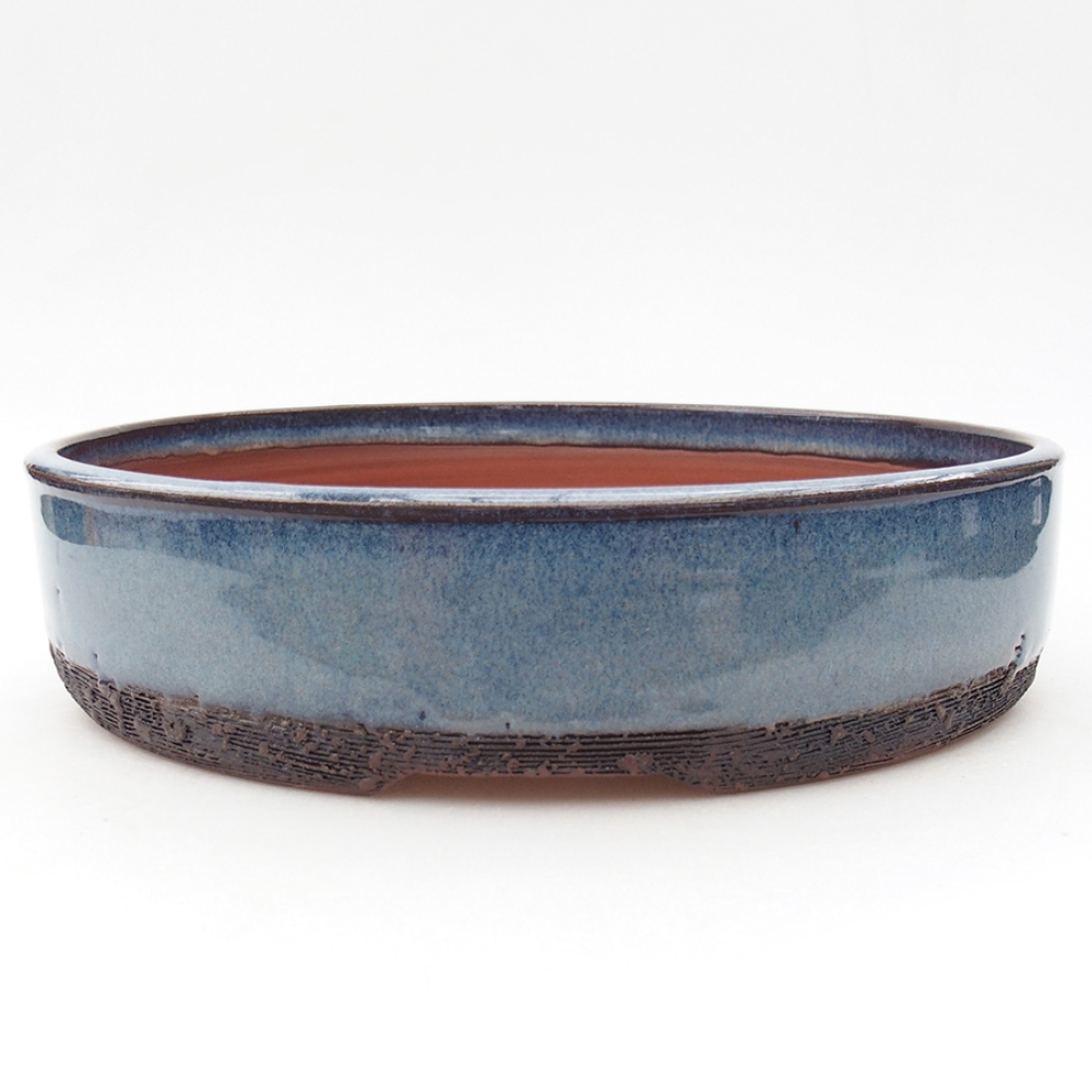 Ceramiczna miska bonsai 24 x 24 x 5,5 cm, kolor niebieski