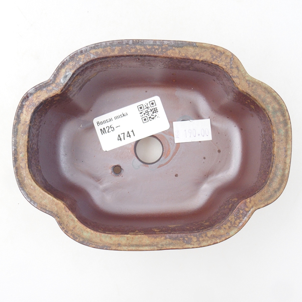 Ceramiczna miska bonsai 13,5 x 10 x 5 cm, kolor brązowy