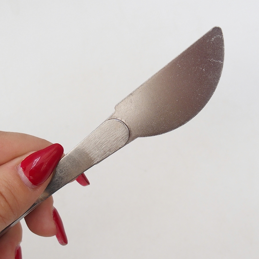 Łopatka i zakrzywione pincety 22 cm - stal nierdzewna