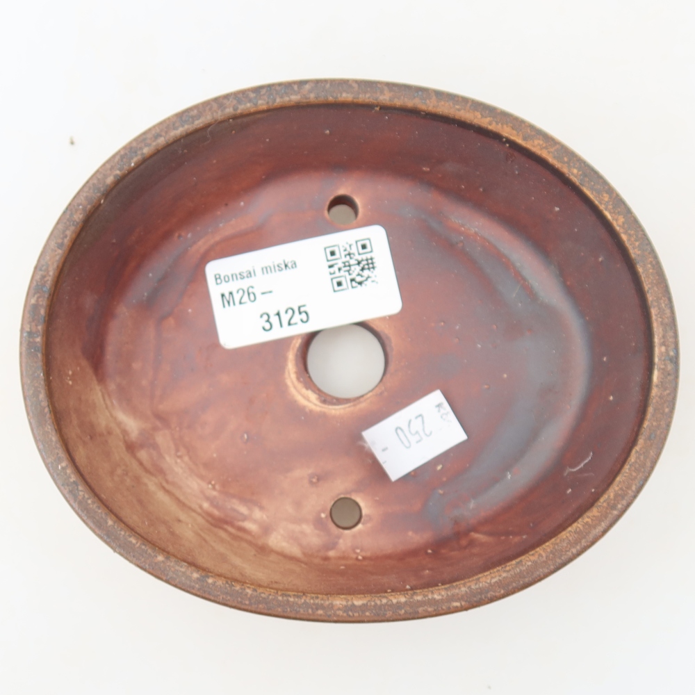 Ceramiczna miseczka do bonsai 12,5 x 10,5 x 3,5 cm, kolor brązowy