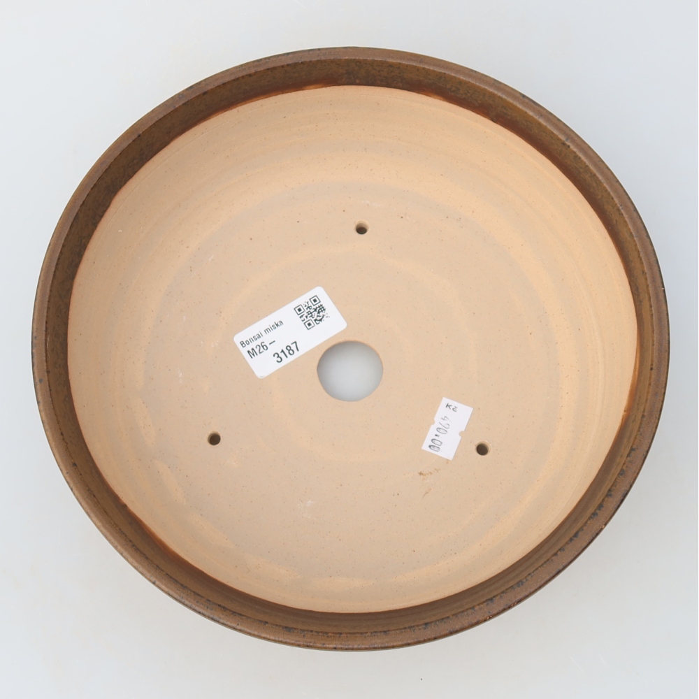 Ceramiczna miska do bonsai 21 x 21 x 6,5 cm, kolor brązowy