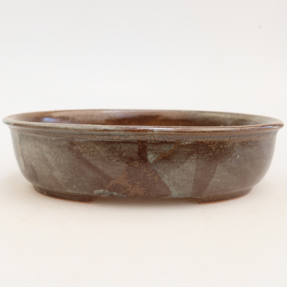 Ceramiczna miska do bonsai 19 x 14,5 x 5 cm, kolor brązowy