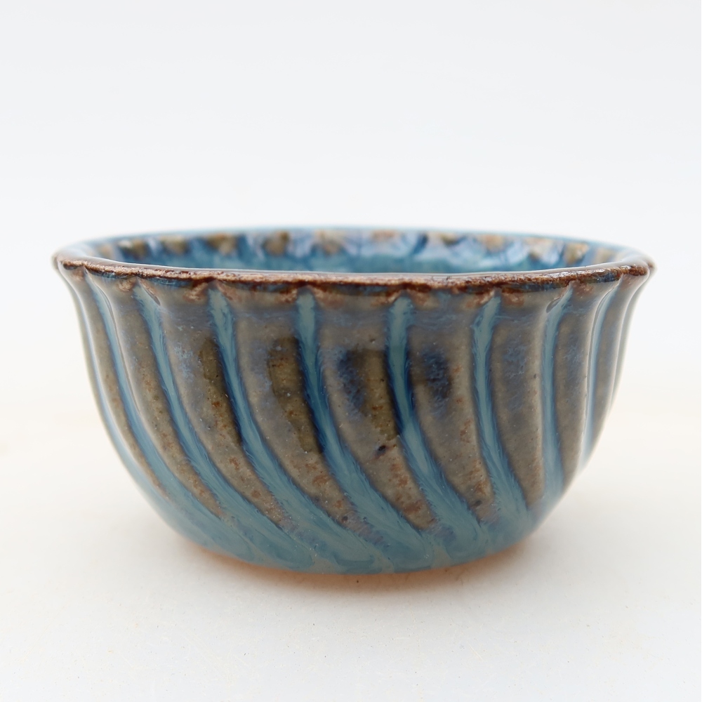 Ceramiczna miseczka do bonsai 5,5 x 5,5 x 3 cm, kolor niebieski