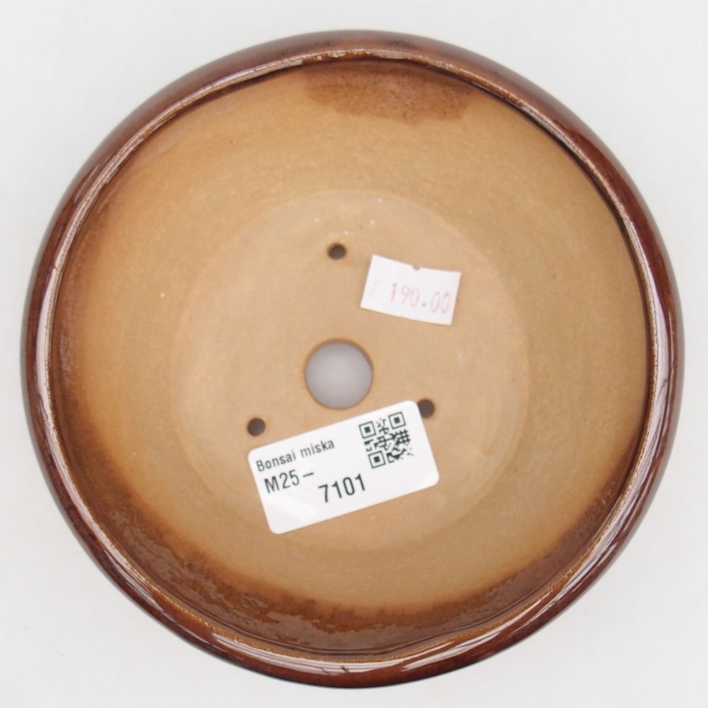 Ceramiczna miska do bonsai 13,5 x 13,5 x 5 cm, brązowa