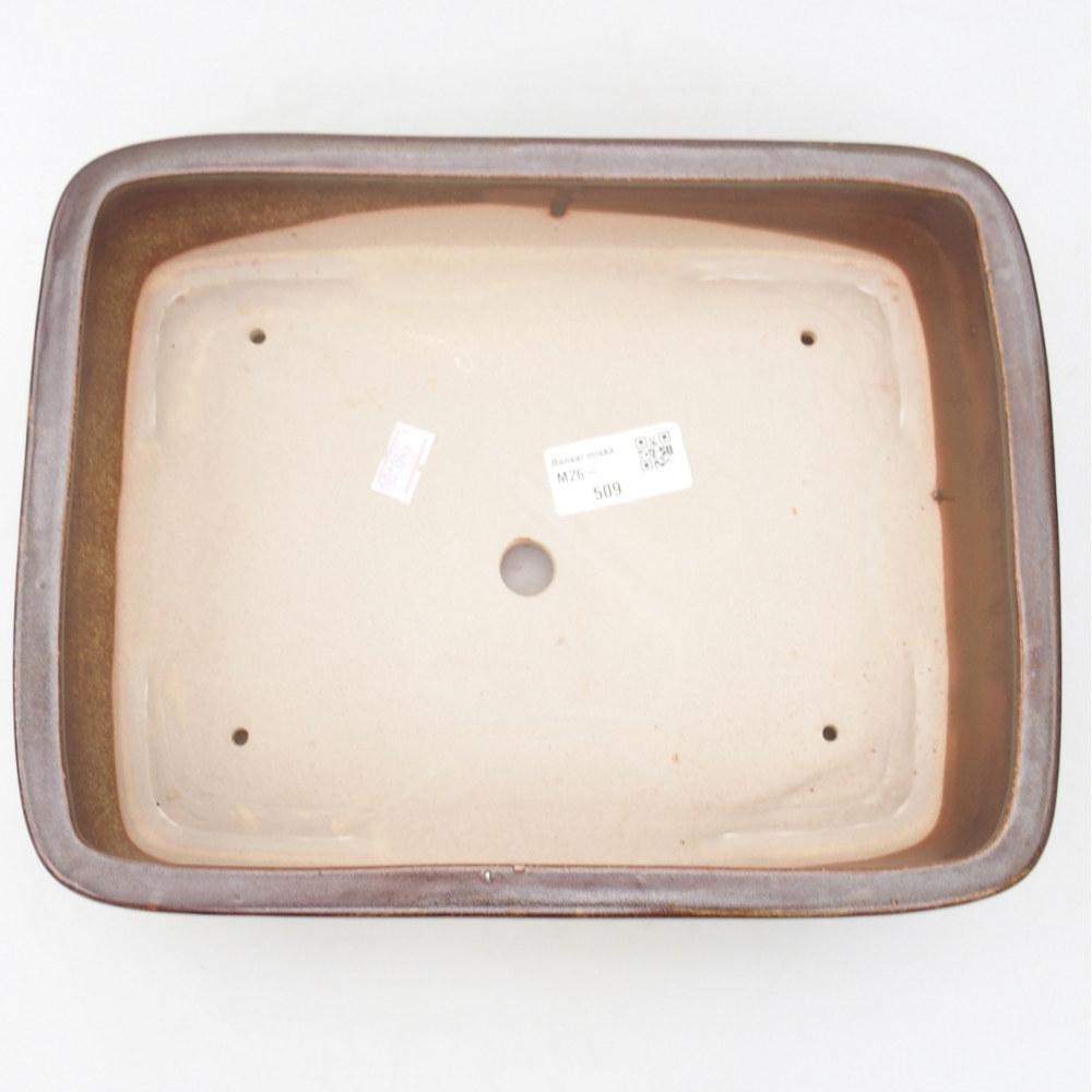 Ceramiczna miska do bonsai 26,5 x 20 x 6,5 cm, brązowa