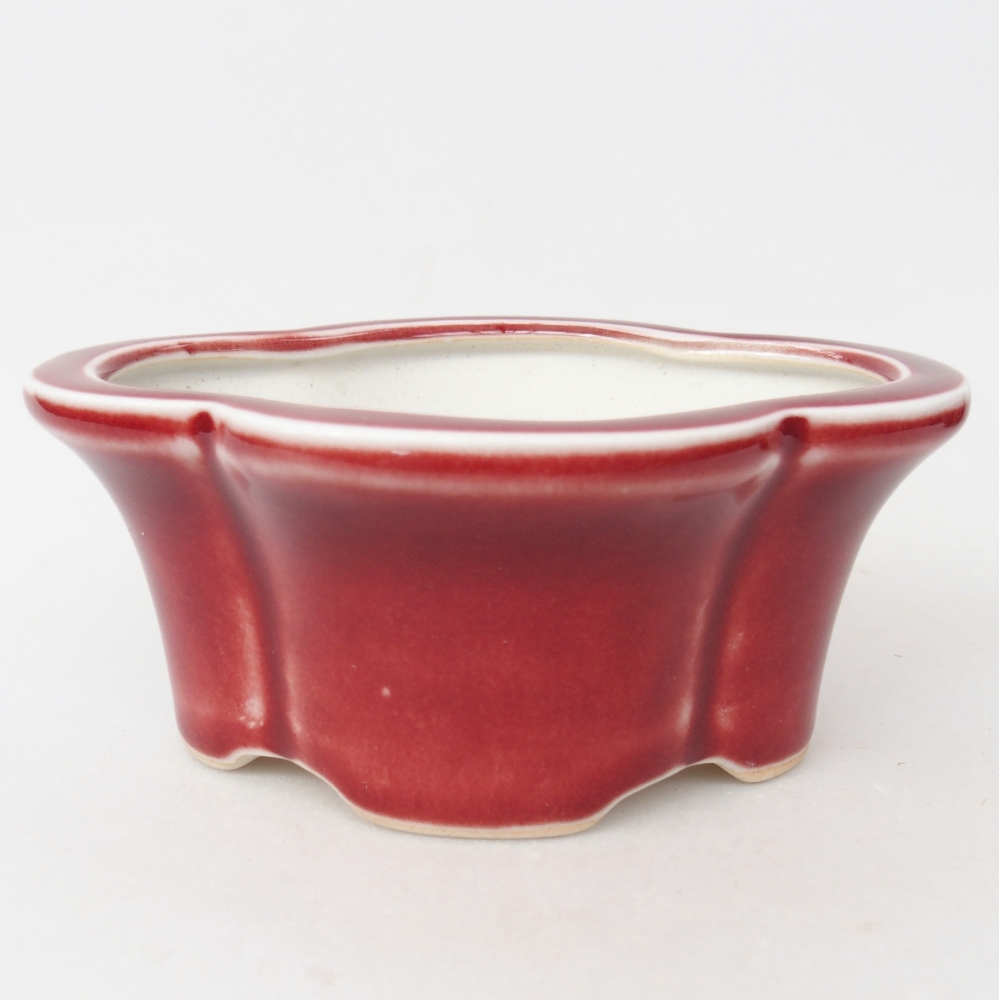 Ceramiczna miska do bonsai 12,5 x 10 x 5,5 cm, kolor czerwony
