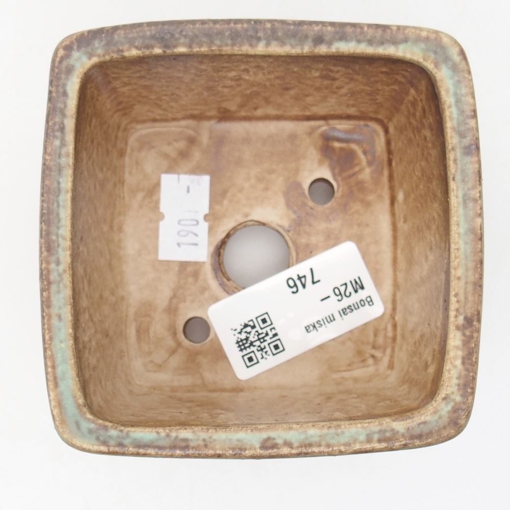 Ceramiczna miska do bonsai 8,5 x 8,5 x 5,5 cm, zielona