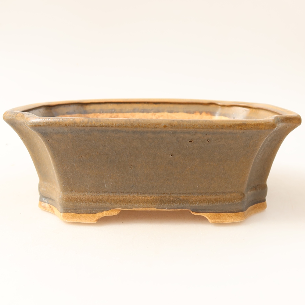 Ceramiczna miska do bonsai 18 x 15,5 x 6 cm, kolor brązowy