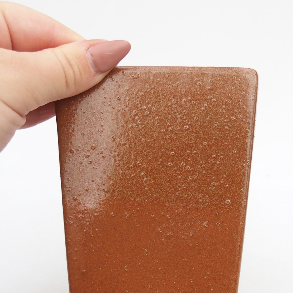 Ceramiczna miska na bonsai 9 x 9 x 12,5 cm, brązowa