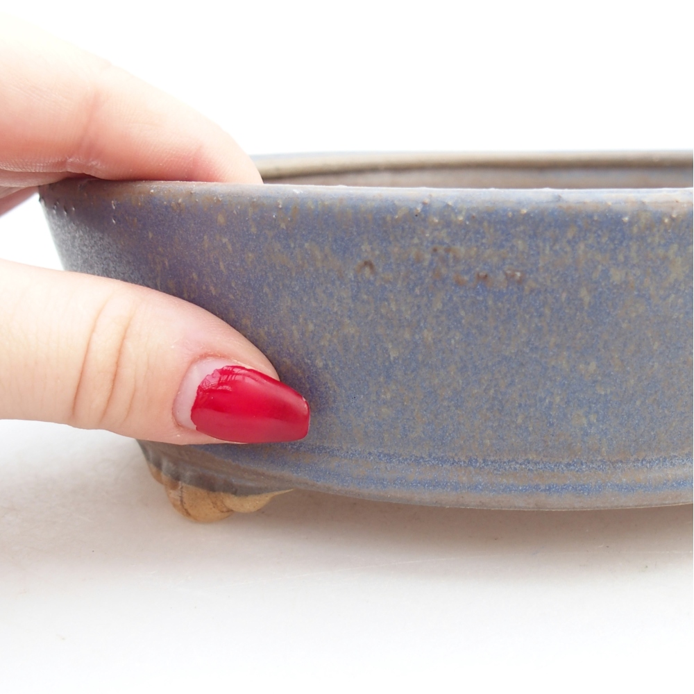 Ceramiczna miska na bonsai 18 x 18 x 5 cm, kolor niebieski