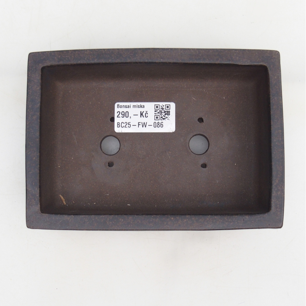 Ceramiczna miska do bonsai 15,5 x 11 x 4,5 cm, brązowo-ochrowa