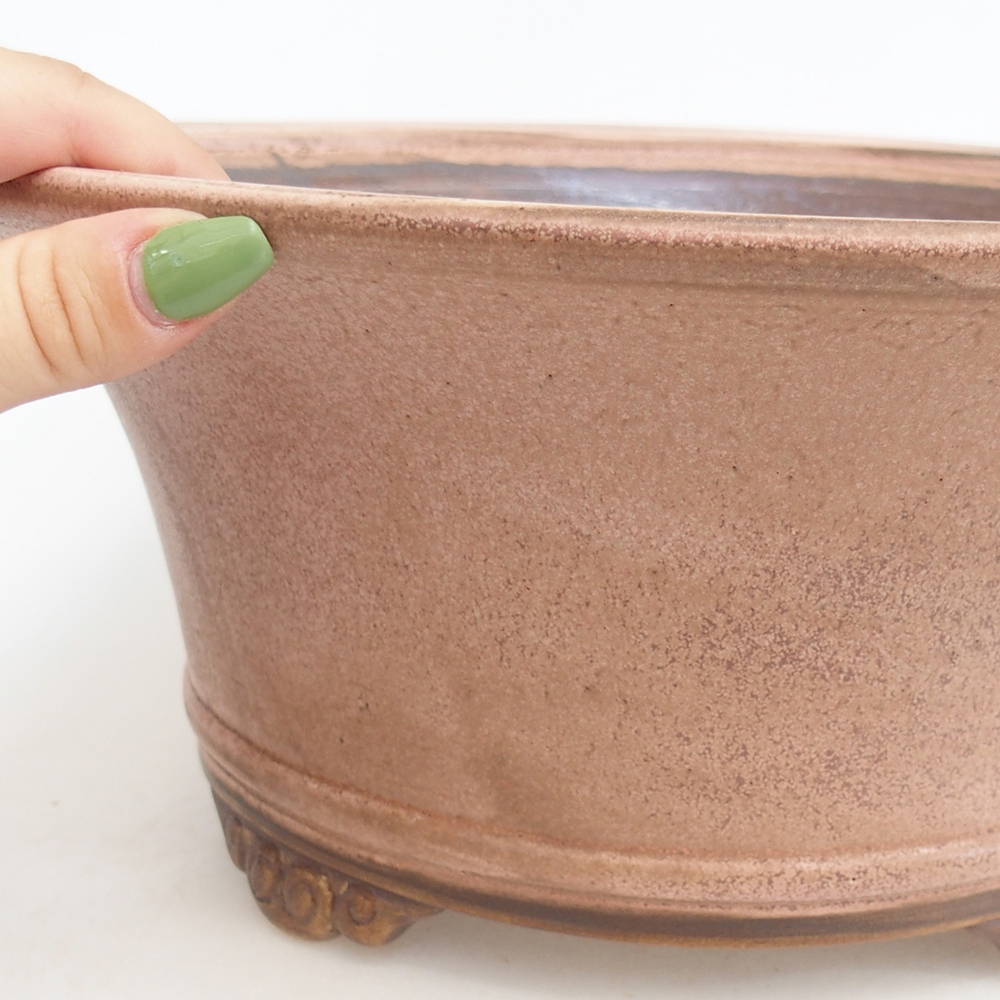 Ceramiczna miska na bonsai 32 x 32 x 14 cm, różowa