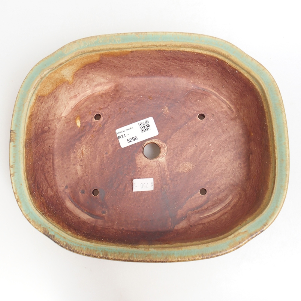 Ceramiczna miska do bonsai  25 x 21 x 7,5  cm, kolor niebieski