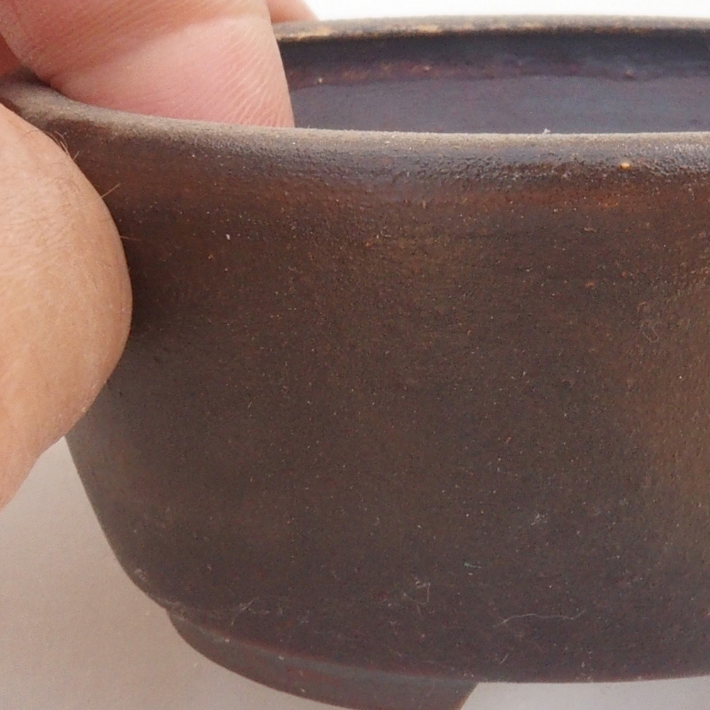 Ceramiczna miska do bonsai 10,5 x 9 x 4 cm, kolor brązowy