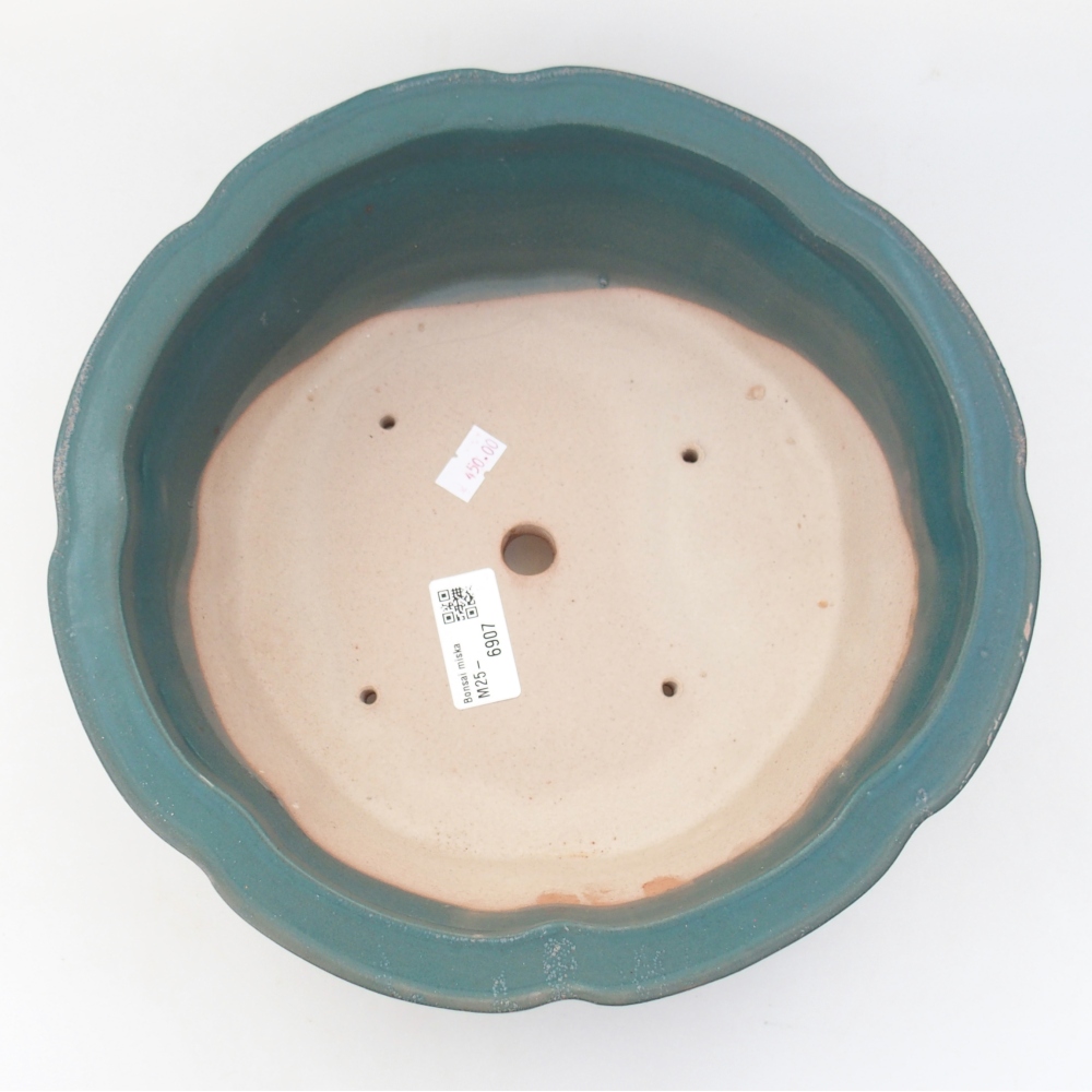 Ceramiczna miska na bonsai 26 x 26 x 8 cm, kolor niebieski