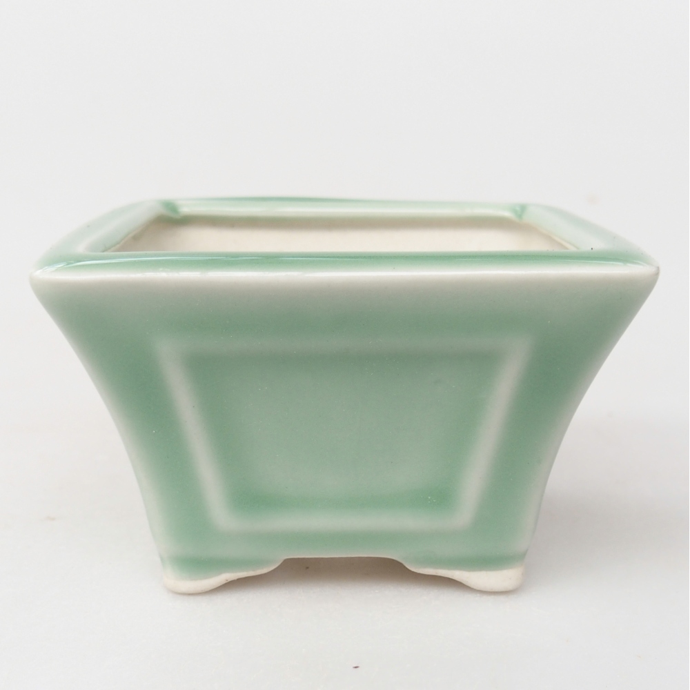 Ceramiczna miska do bonsai 8,5 x 8,5 x 5 cm, zielona