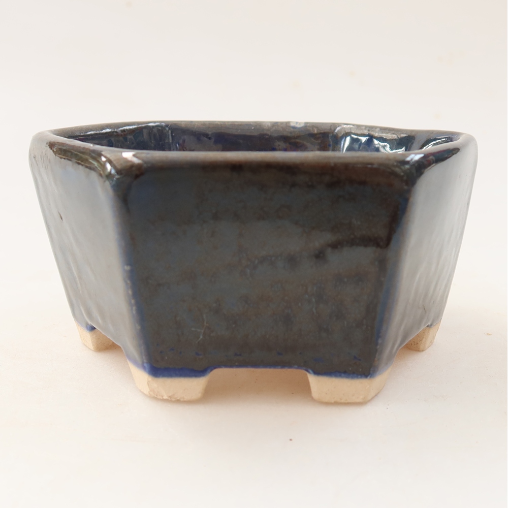 Ceramiczna miska do bonsai 10 x 9 x 5 cm, kolor niebieski