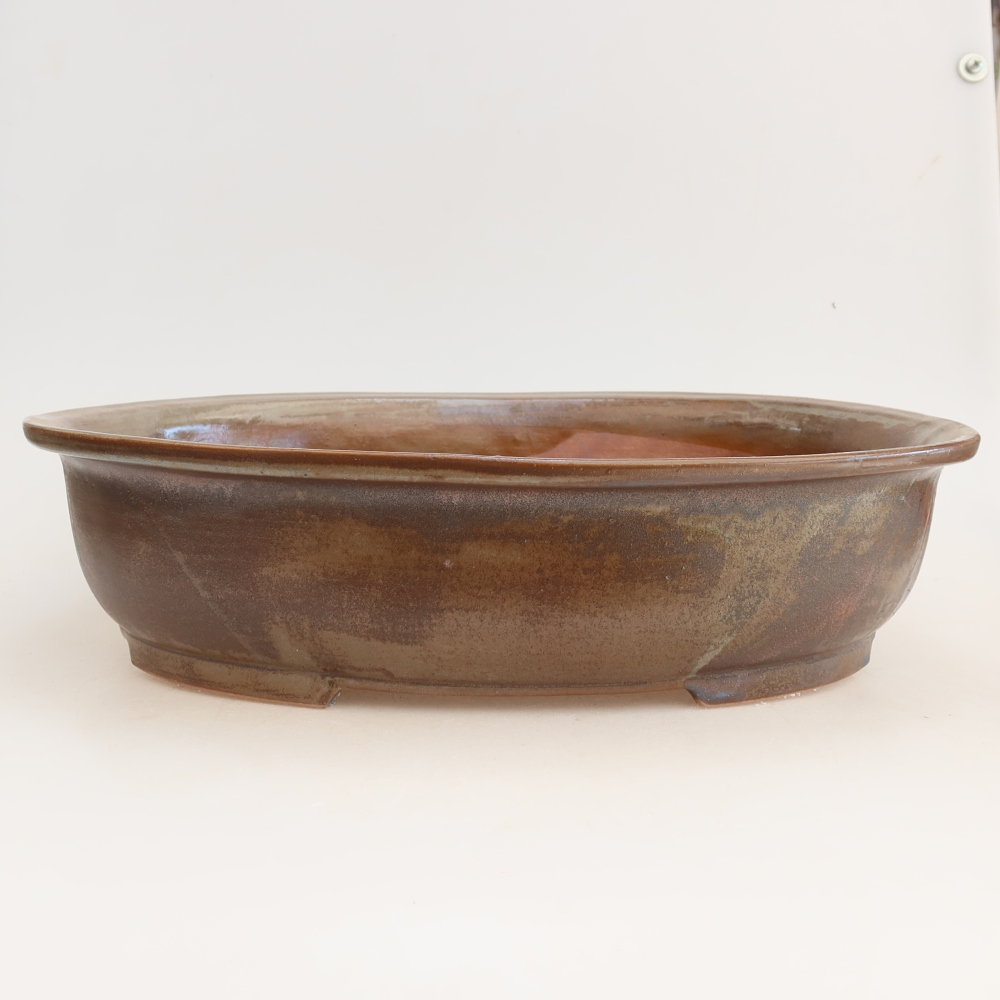 Ceramiczna miska do bonsai 36 x 28 x 8,5 cm, kolor brązowy