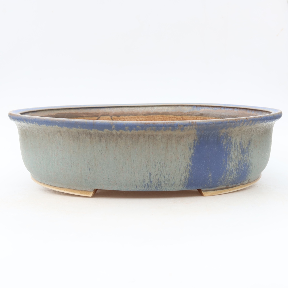 Ceramiczna miska do bonsai 31 x 27 x 7,5 cm, kolor niebieski