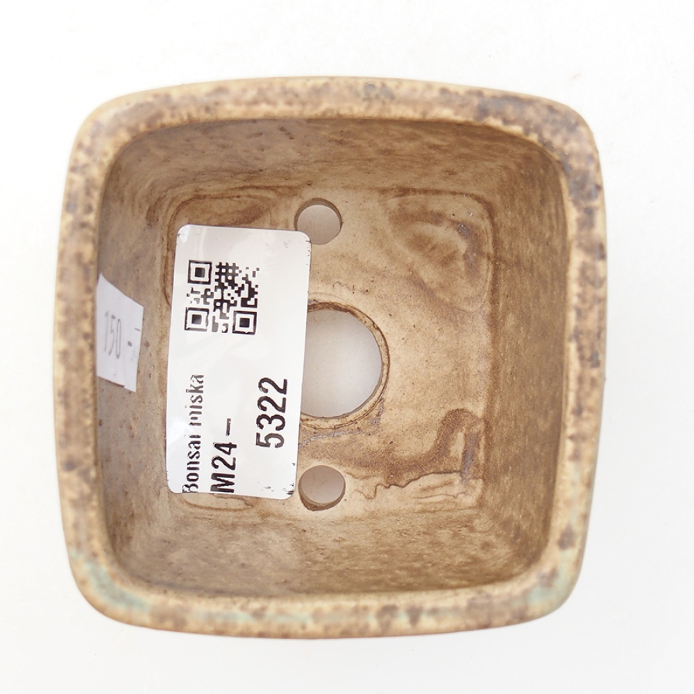 Ceramiczna miska bonsai 6 x 6 x 4,5 cm, kolor zielony