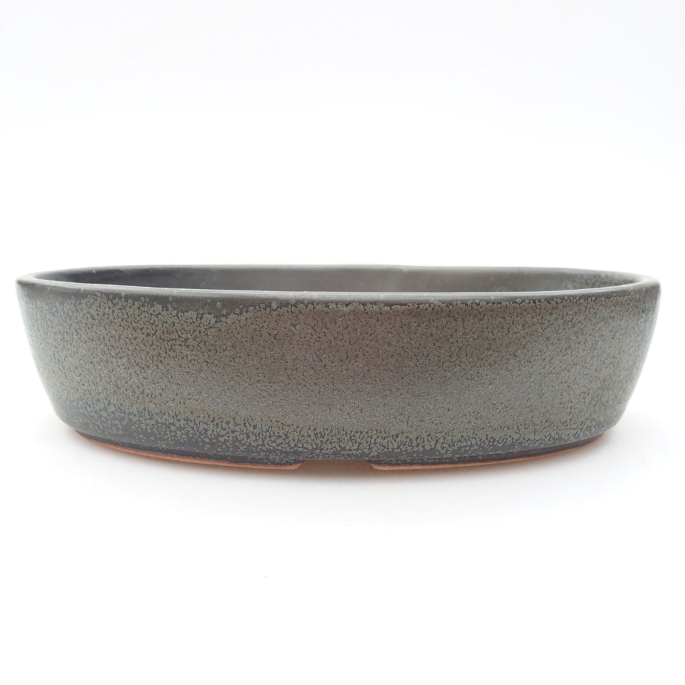 Ceramiczna miska bonsai 18,5 x 13,5 x 4,5 cm, kolor szary