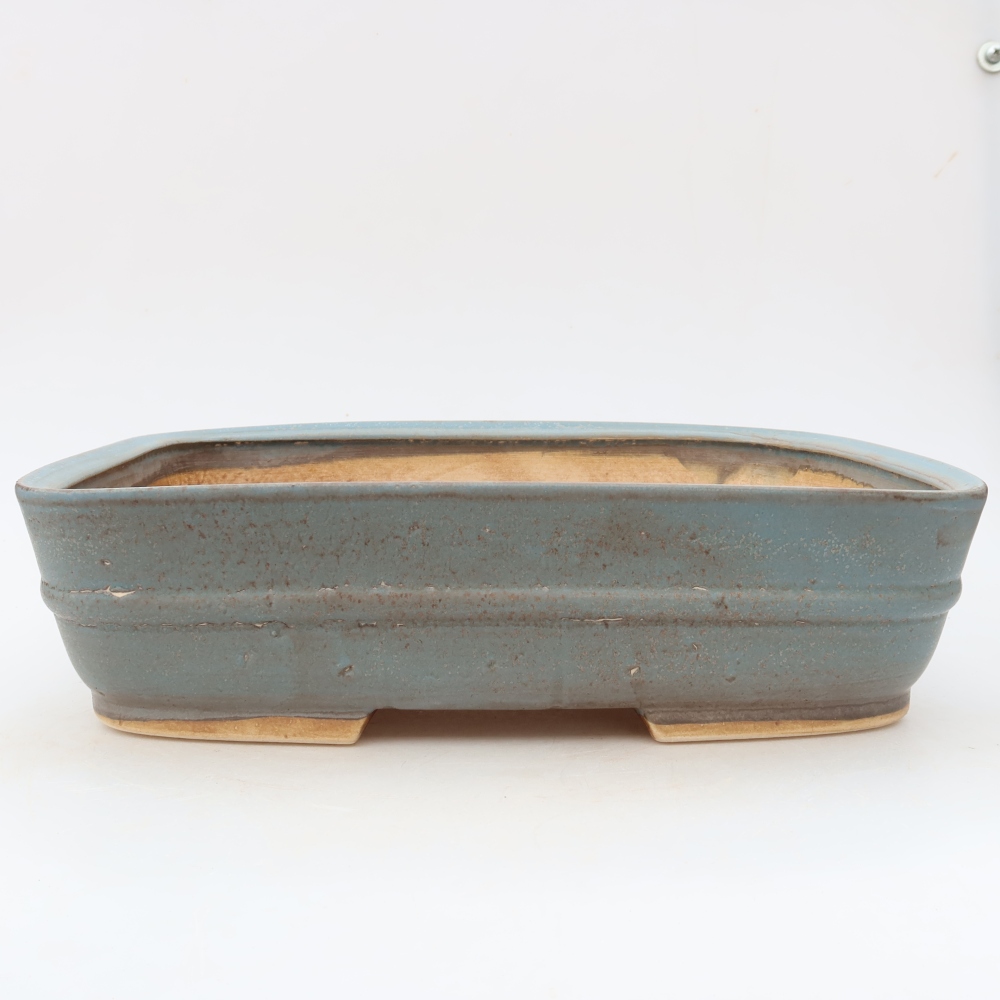 Ceramiczna miska do bonsai 29 x 23,5 x 7,5 cm, kolor niebieski
