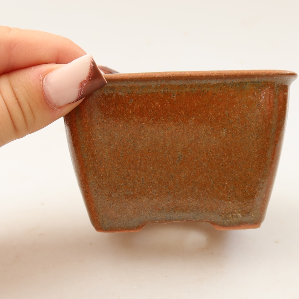 Ceramiczna miska do bonsai 8,5 x 8,5 x 5,5 cm, brązowa