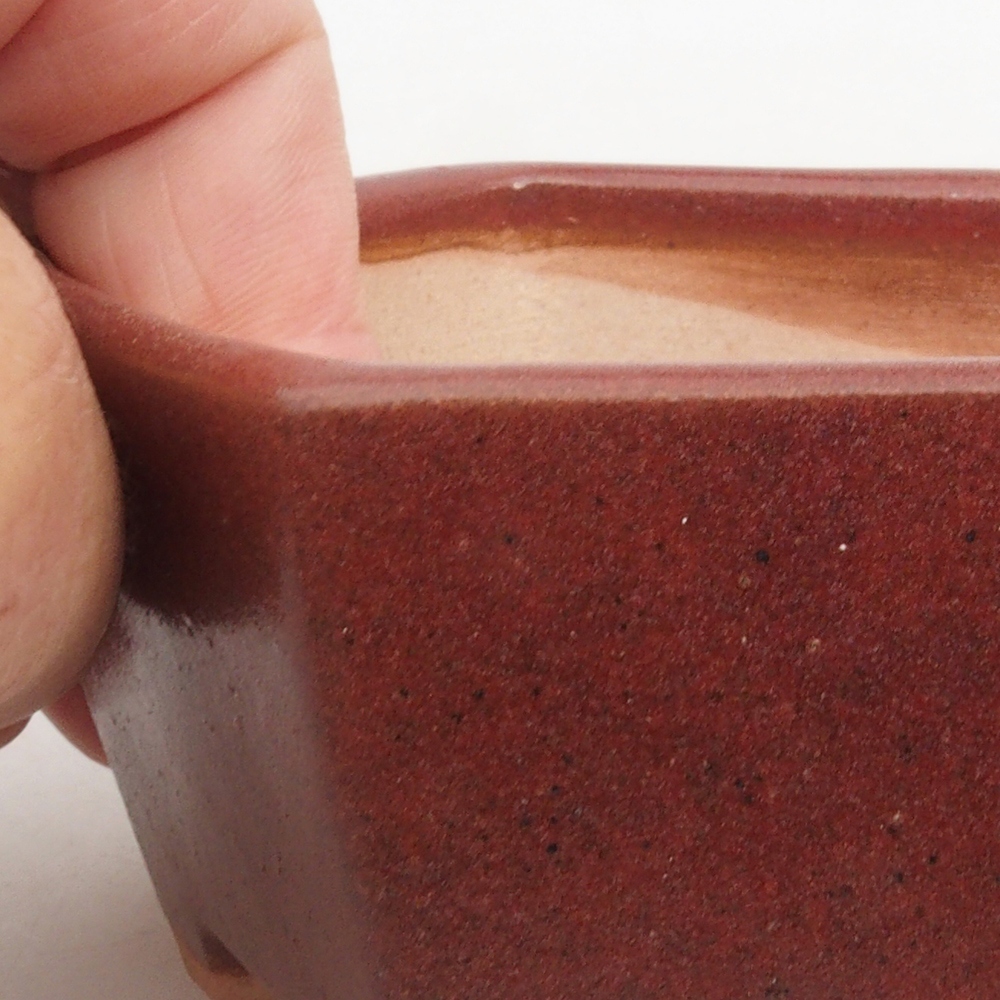 Ceramiczna miska bonsai 9,5 x 9 x 4,5 cm, kolor brązowy