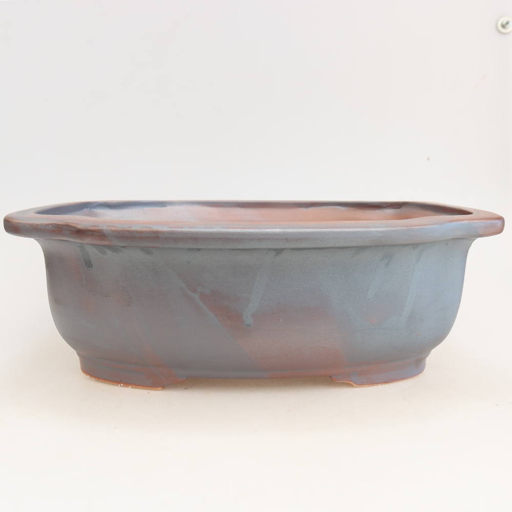 Ceramiczna miska do bonsai 30,5 x 25,5 x 10,5 cm, kolor metaliczny