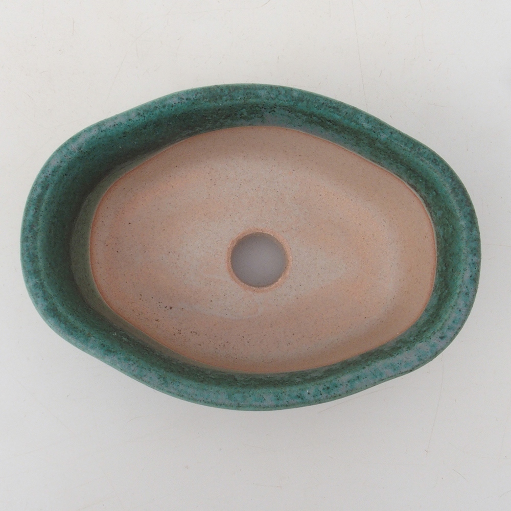 Bonsai bowl H05 - 11 x 8 x 4 cm. - zielony