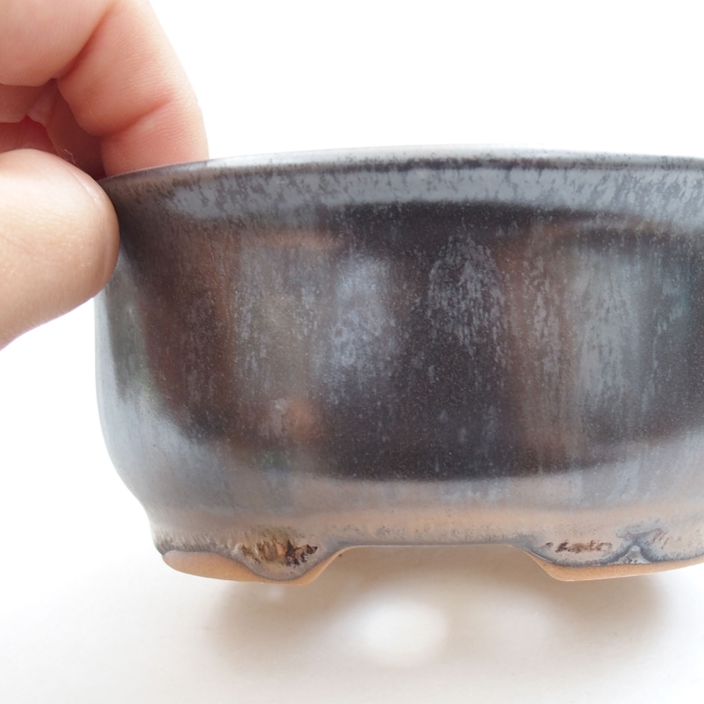 Ceramiczna miska bonsai 12,5 x 10,5 x 5,5 cm, kolor metaliczny