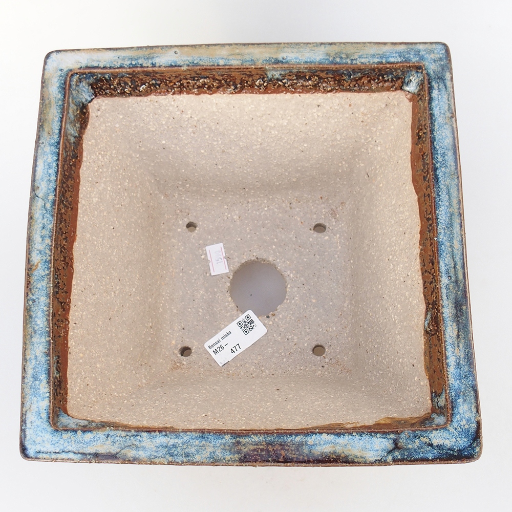 Ceramiczna miska na bonsai 24 x 24 x 14 cm, brązowa