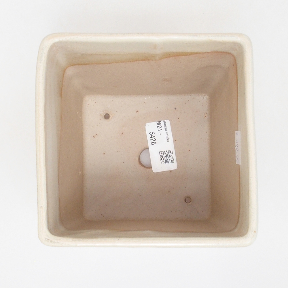 Ceramiczna miska bonsai 13 x 13 x 13,5 cm, kolor beżowy