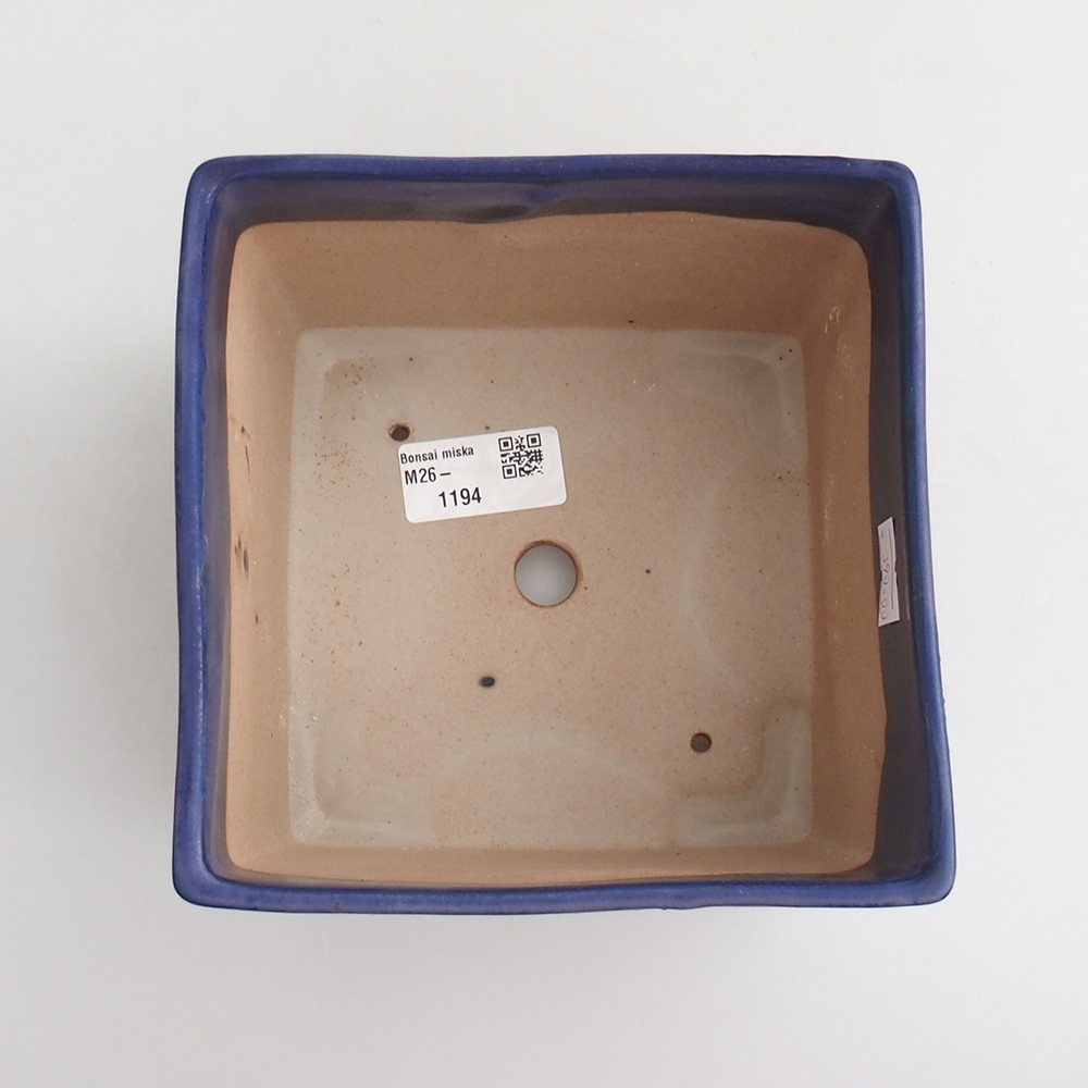 Ceramiczna miska do bonsai 15 x 15 x 10,5 cm, kolor niebieski