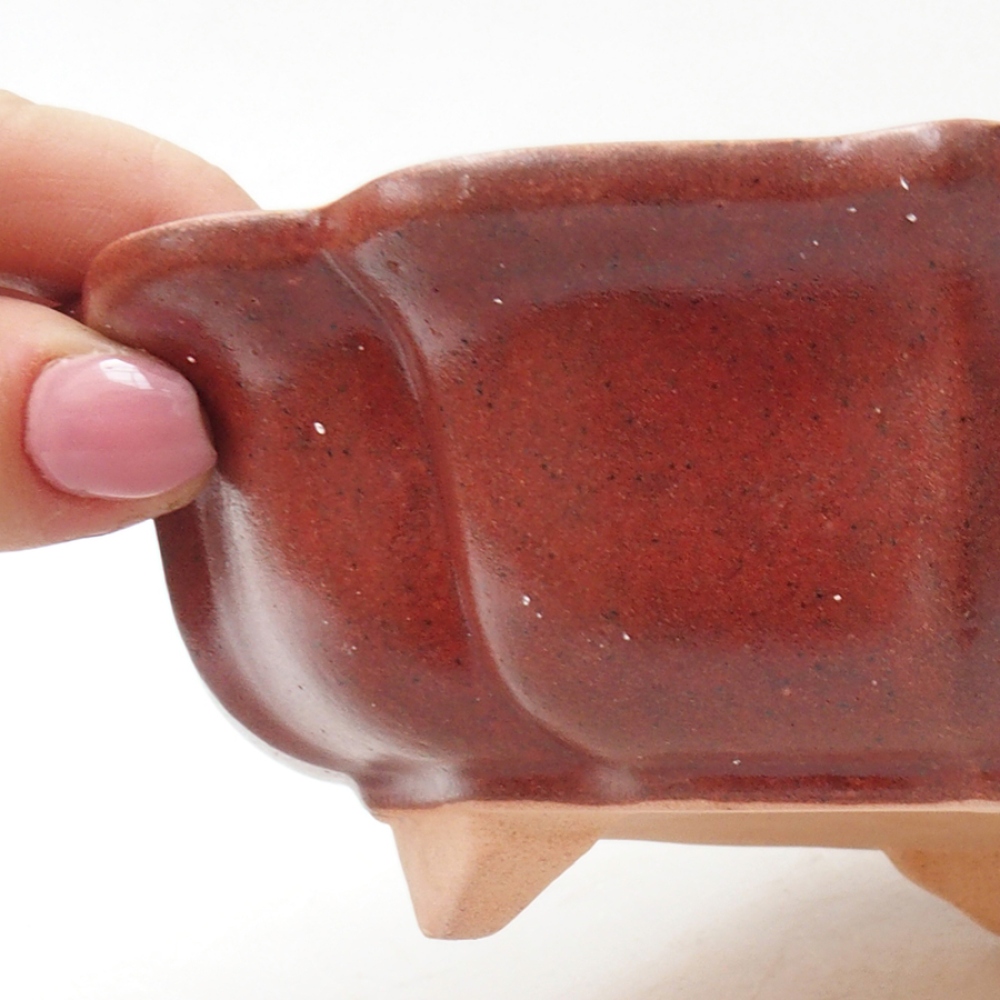 Ceramiczna miska bonsai 18 x 18 x 5 cm, kolor różowy