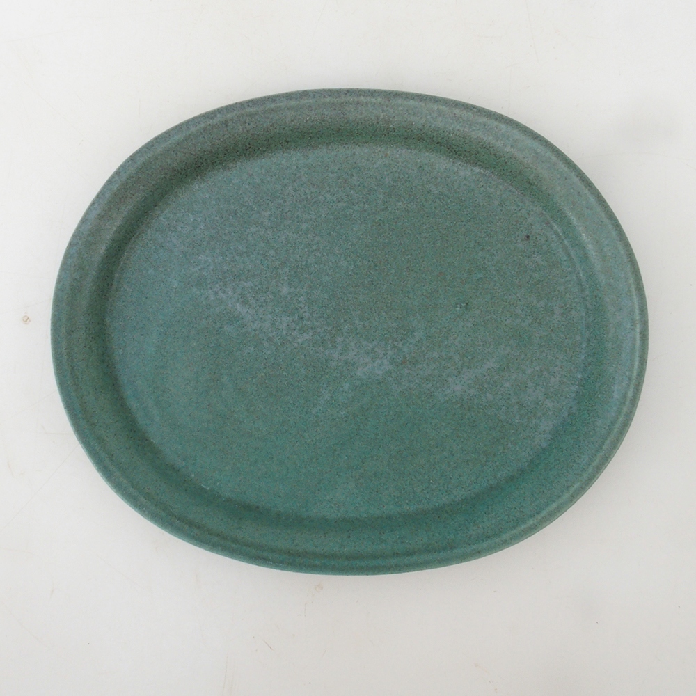 Bonsai bowl owalny S - 20 x 16,5 x 1,5 cm - zielony
