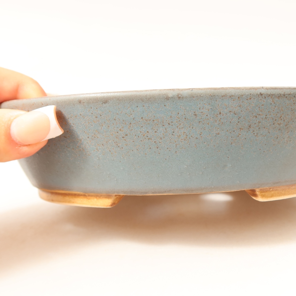 Ceramiczna miska do bonsai 18,5 x 16,5 x 4,5 cm, kolor niebieski