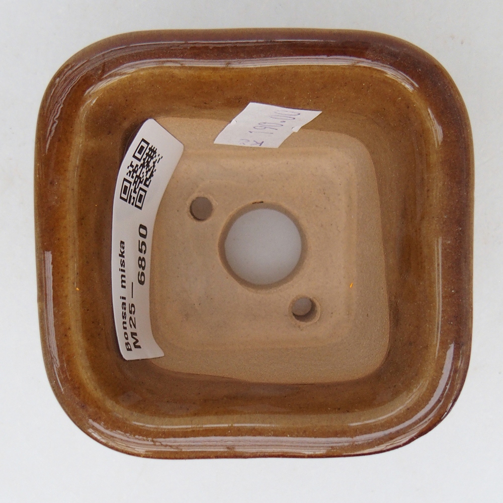 Ceramiczna miska do bonsai 6,5 x 6,5 x 4,5 cm, brązowa