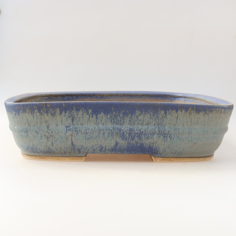 Ceramiczna miska na bonsai 29,5 x 24,5 x 7,5 cm, kolor niebieski