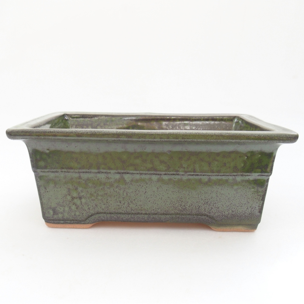 Ceramiczna miska bonsai 19 x 13,5 x 7,5 cm, kolor zielony