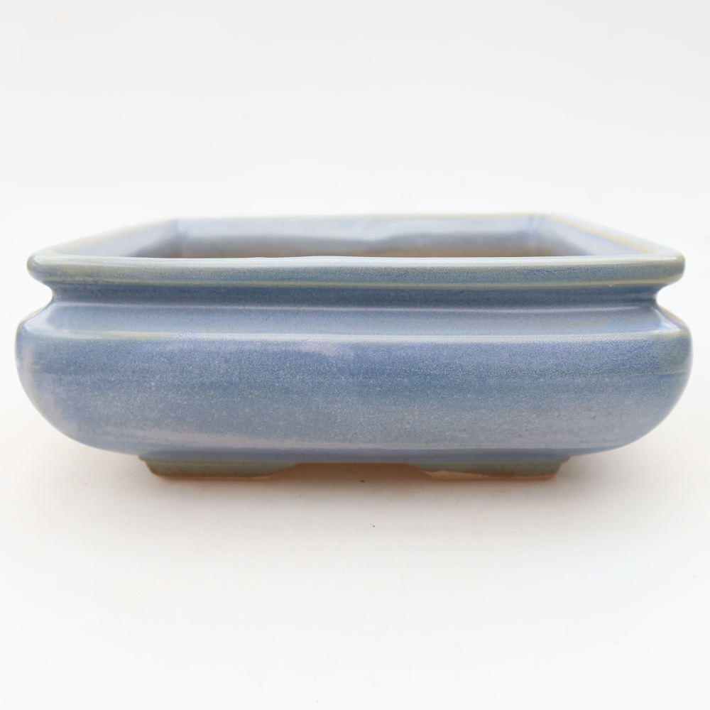 Ceramiczna miska do bonsai 15,5 x 15,5 x 6 cm, kolor niebieski