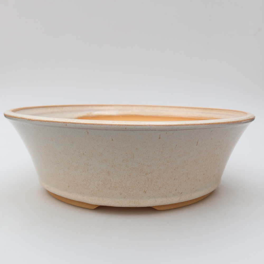 Ceramiczna doniczka do bonsai 27 x 27 x 8 cm, kolor beżowy