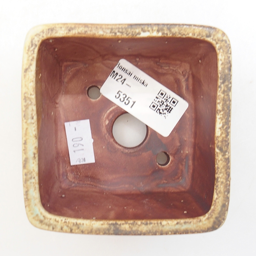 Ceramiczna miska bonsai 8,5 x 8,5 x 5,5 cm, kolor zielony