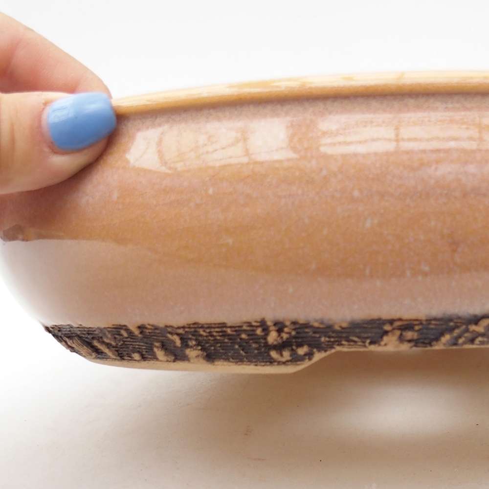 Ceramiczna miska bonsai 22,5 x 22,5 x 6 cm, kolor różowy