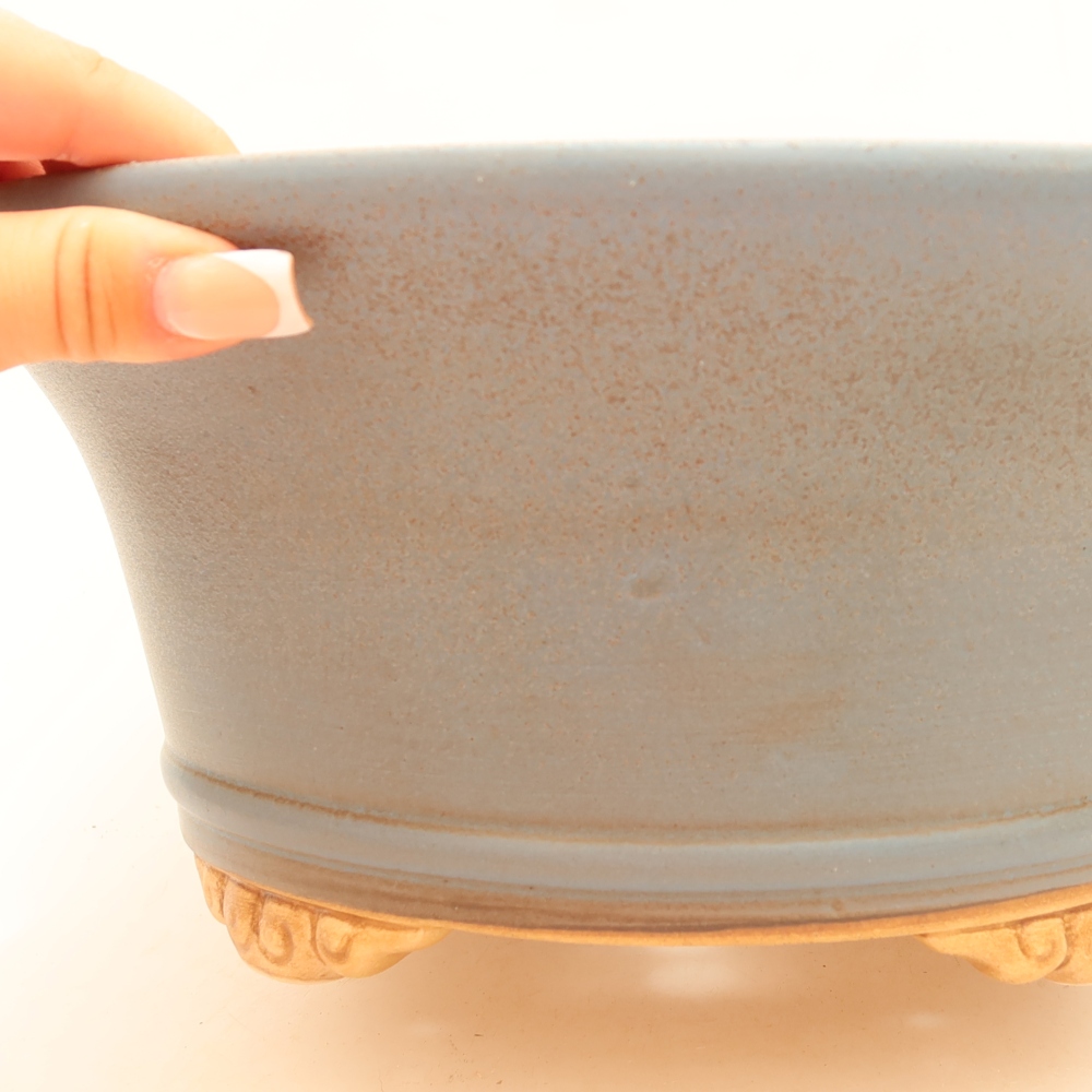 Ceramiczna miska do bonsai 29 x 29 x 12 cm, kolor niebieski
