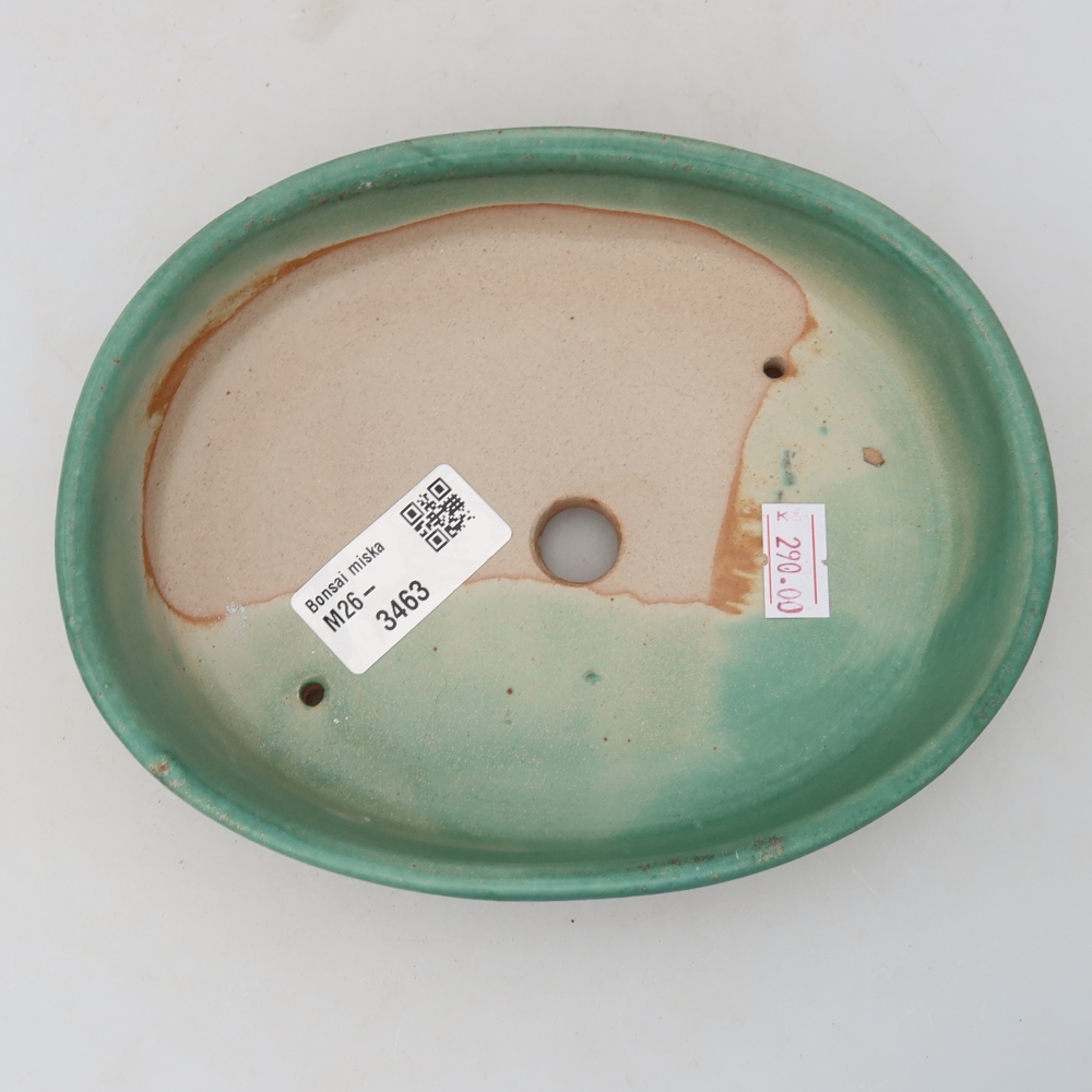Ceramiczna miska na bonsai 17 x 14 x 4 cm, zielona