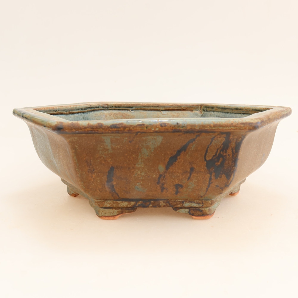 Ceramiczna miska do bonsai 24 x 21,5 x 7,5 cm, kolor brązowy