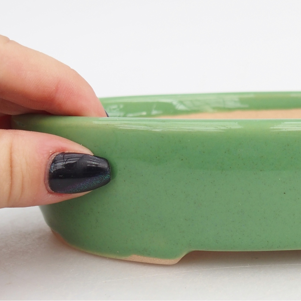 Ceramiczna miska na bonsai 17 x 14 x 4 cm, zielona