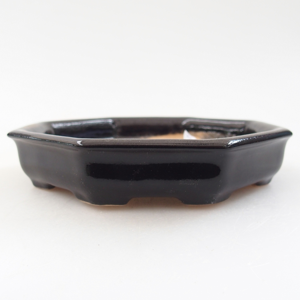 Ceramiczna miska do bonsai 11,5 x 11,5 x 2 cm, kolor czarny