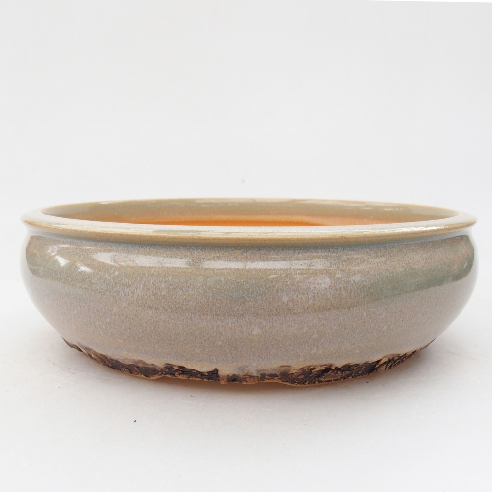 Ceramiczna miska bonsai 19 x 19 x 6 cm, kolor zielony